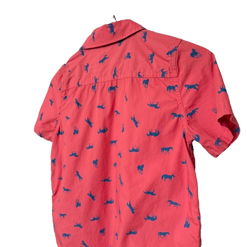 Matilda Jane x Joanna Gaines Boys Size 8 Red Horse Button-Up Shirt Short Sleeve - Picture 8 of 10